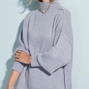 NWT Super Soft Gray Mock Neck Sweater